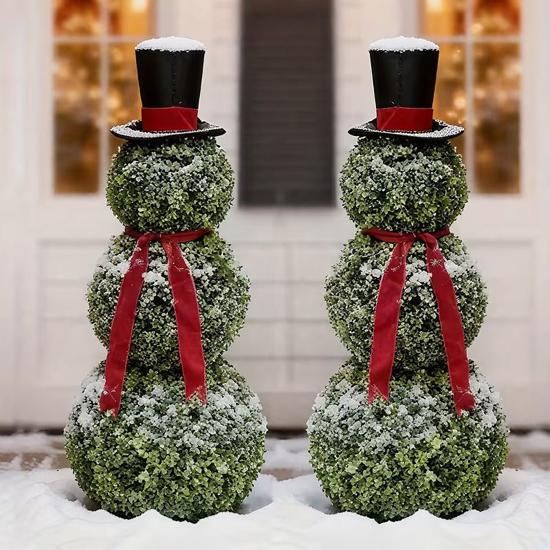 Christmas Topiary Snowman Outdoor Decoration