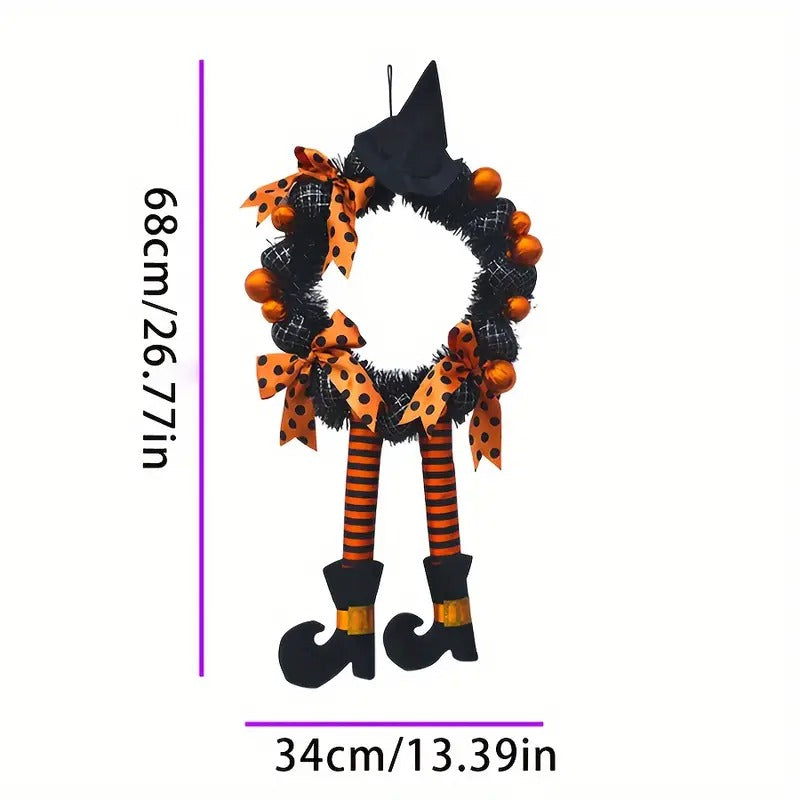 Halloween Wreath Door Hanging Pumpkin Skull Garland