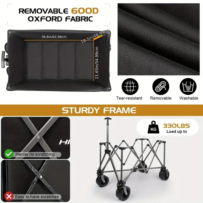 Folding Utility Wagon with Large Wheels
