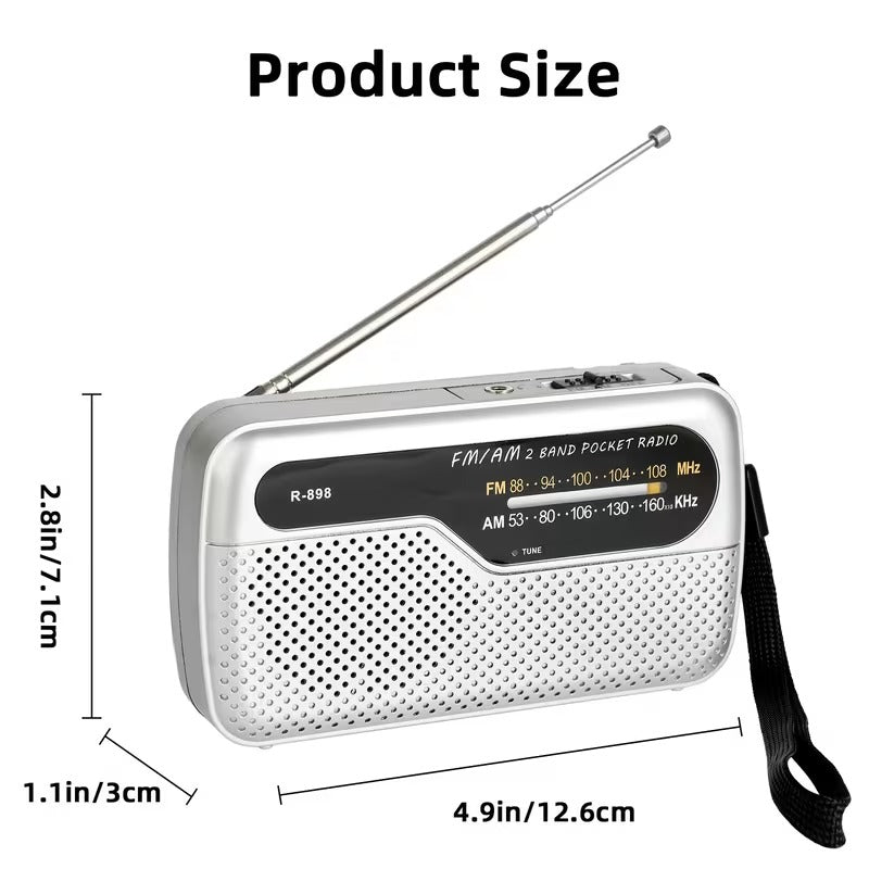 Classic Portable AM/FM Radio R-898