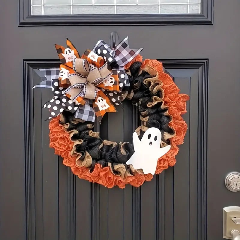 Halloween Spooky Wreath Door Mount Decoration