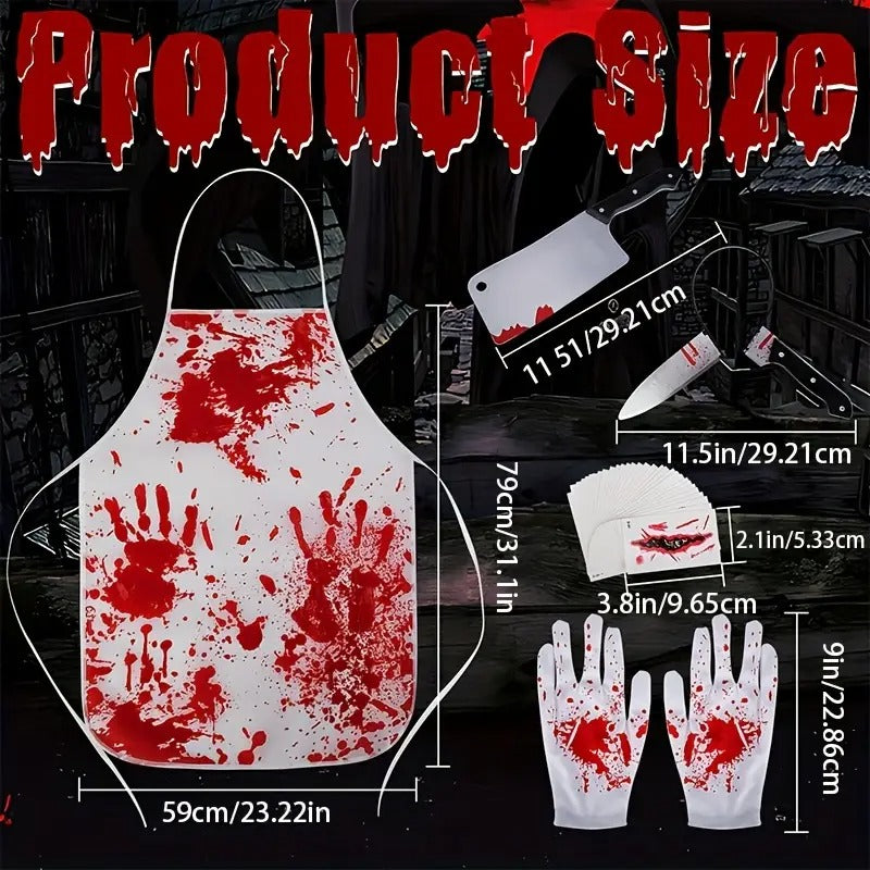 Halloween Bloody Butcher Costume Set (35pcs)