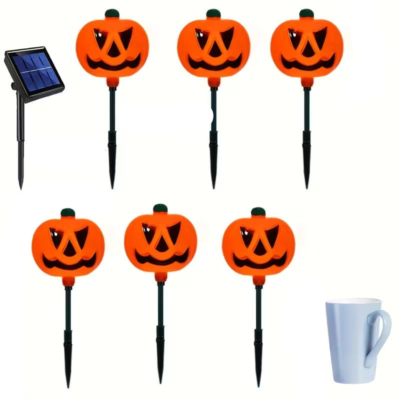Solar Powered Pumpkin Lights (Set of 6)
