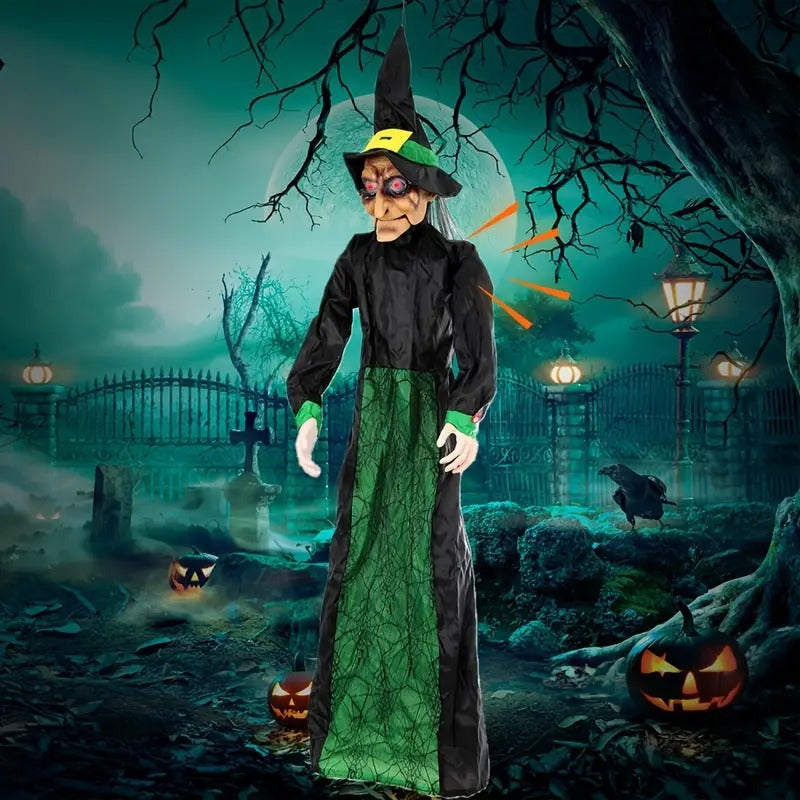 Voice-Activated Hanging Ghost Prop with Sound and Light