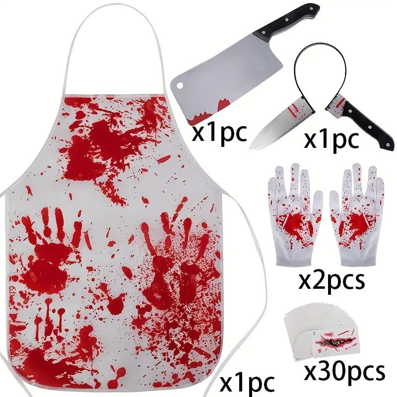 Halloween Bloody Butcher Costume Set (35pcs)