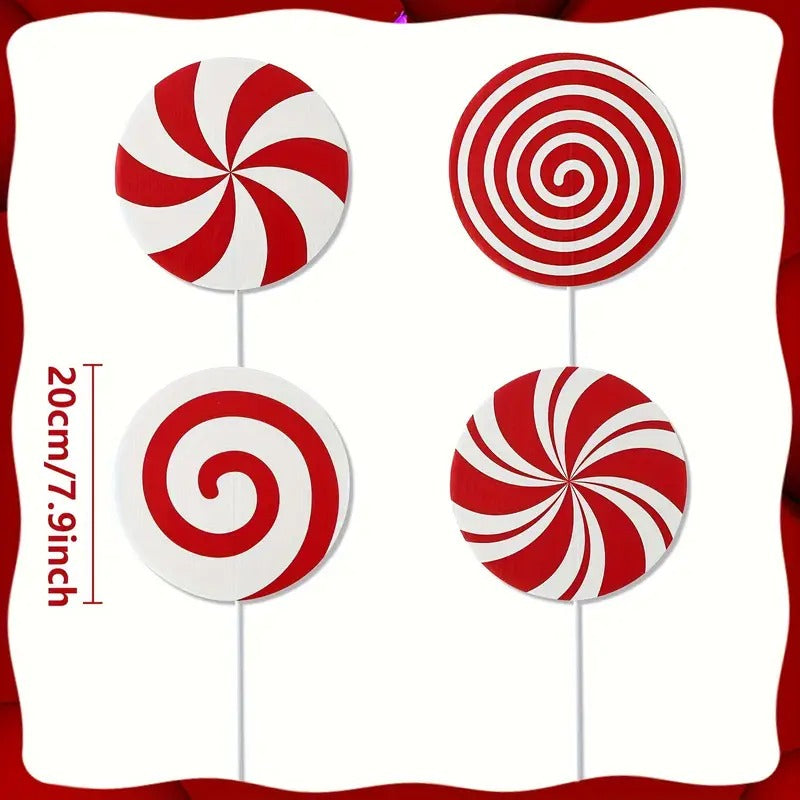 Candy Cane Swirls Christmas Tree Topper & Ornament Set