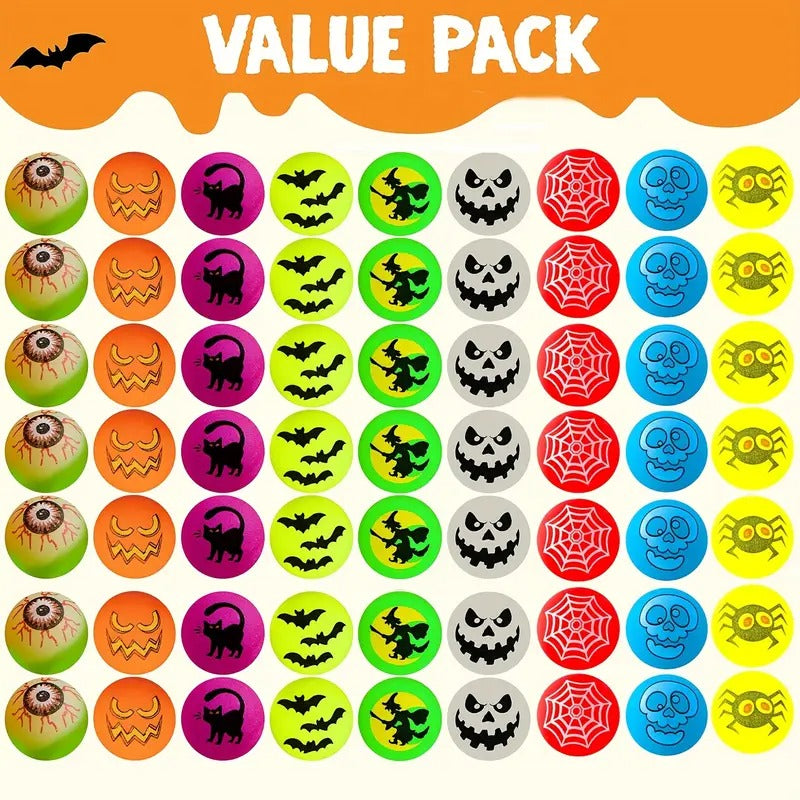 Glowing Halloween Bouncing Balls (48pcs)
