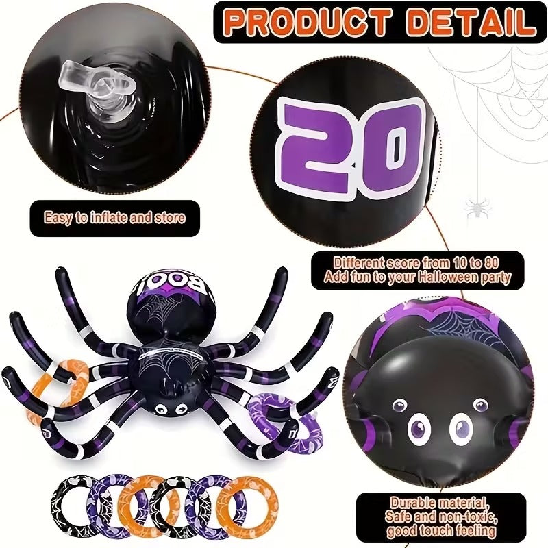 Halloween Inflatable Spider Ring Toss Game (7pcs)
