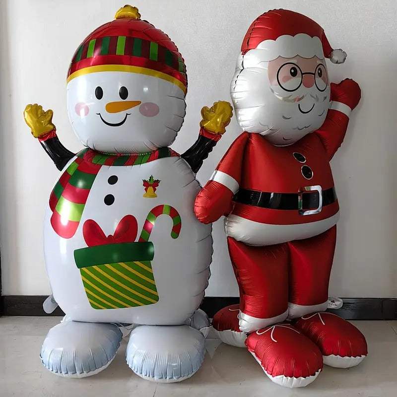 Santa & Snowman Foil Balloons (2-Pack)