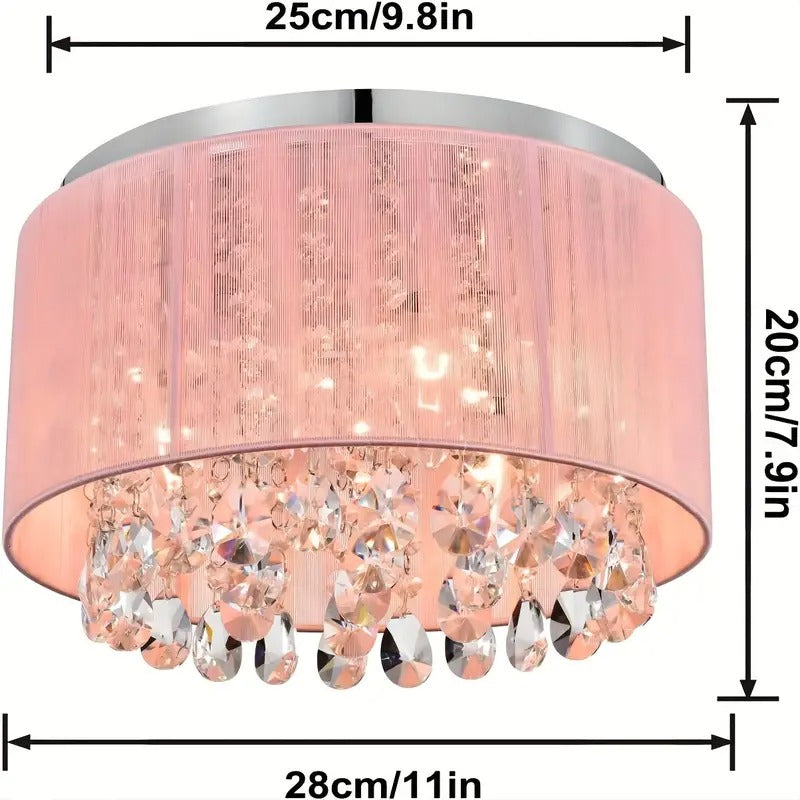Crystal Chandelier Flush Mount Ceiling Light