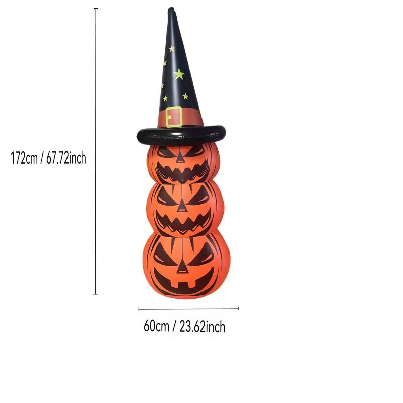 Glow-in-the-Dark Inflatable Pumpkin Scarecrow Decoration