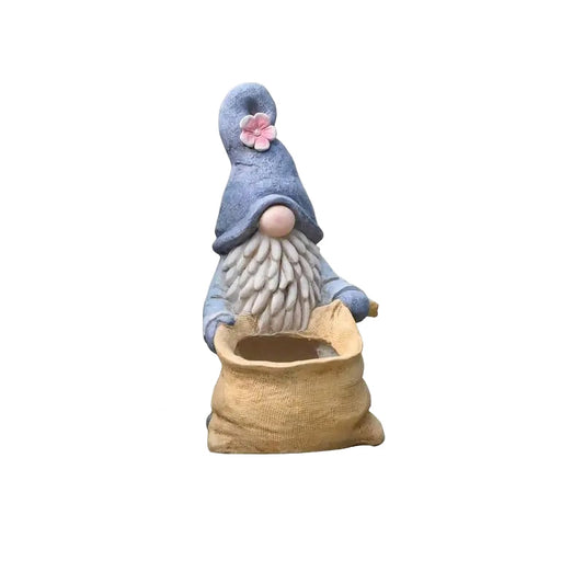 Gnome Garden Statue Planter with Drainage Hole
