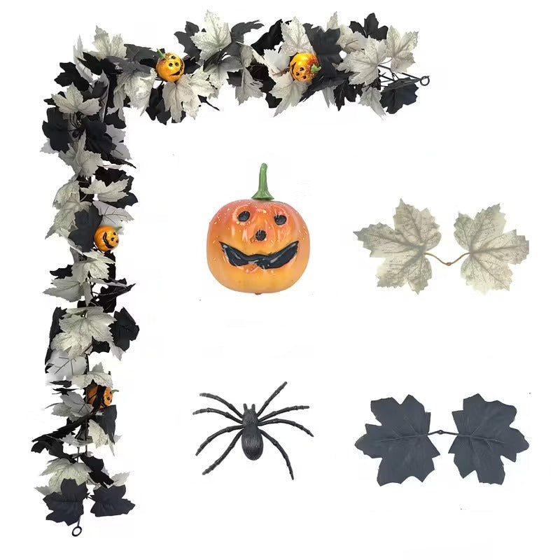 Black & White Maple Leaf Garland Set