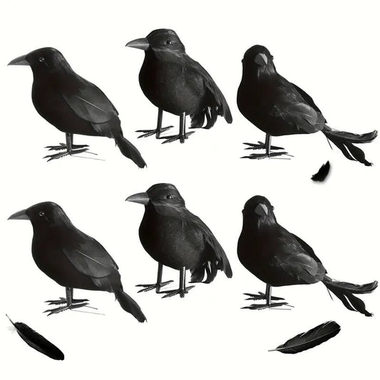 Crow Halloween Decorations Vintage Garden (6-Pack)