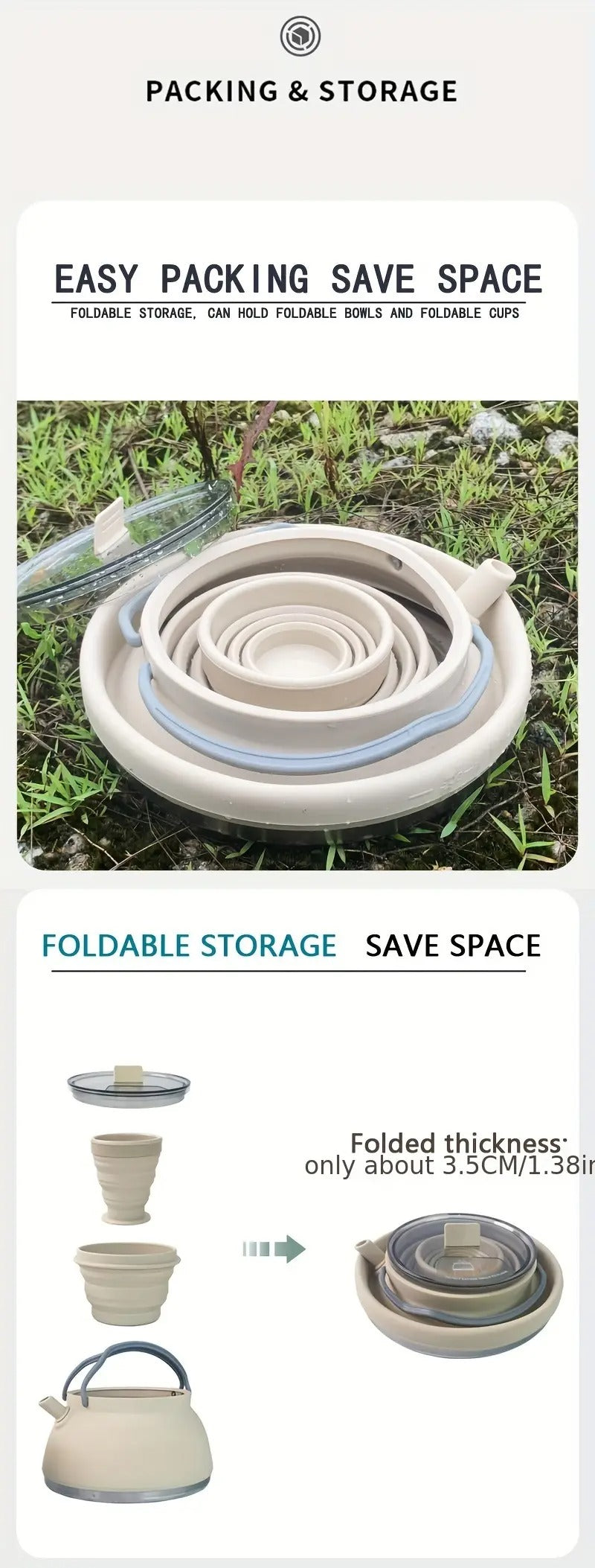 Silicone Folding Kettle 1.5L Ultra-Portable