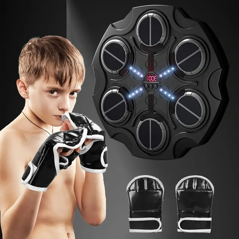 Wall-Mounted Smart Boxing Game with LED & Gloves