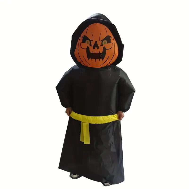 Pumpkin Wizard Costume with Glowing Eyes