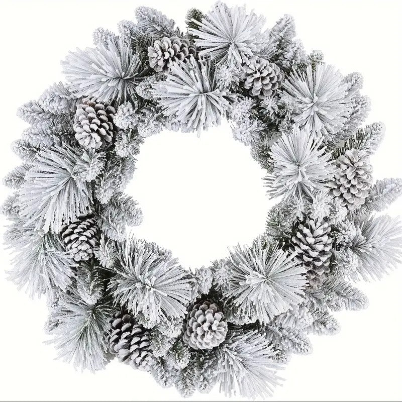 Classic Halloween Autumn Frosted Pine Wreath