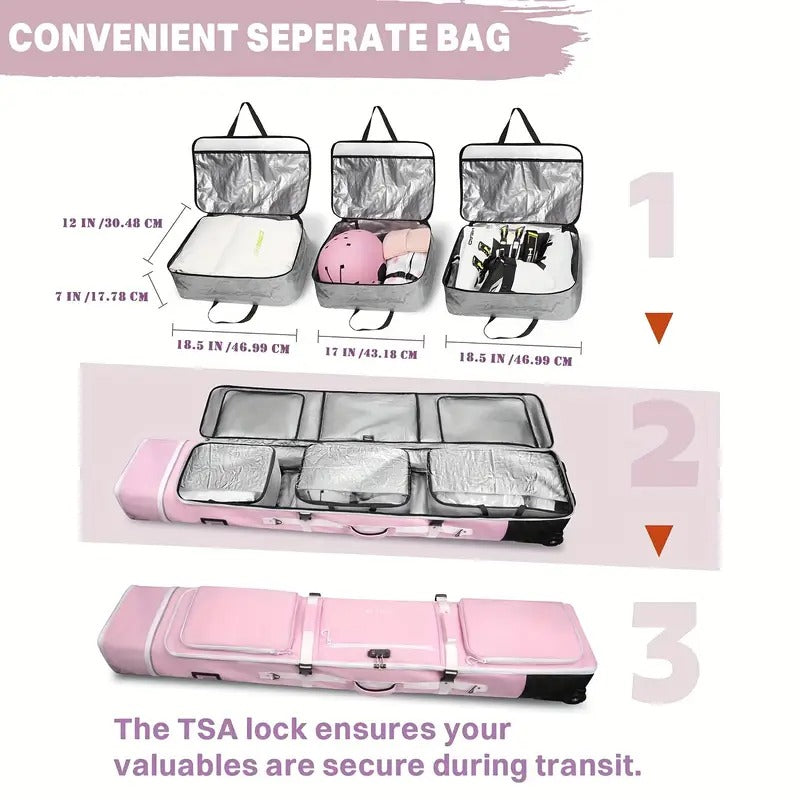 Snowboard Bag with Wheels and TSA Lock