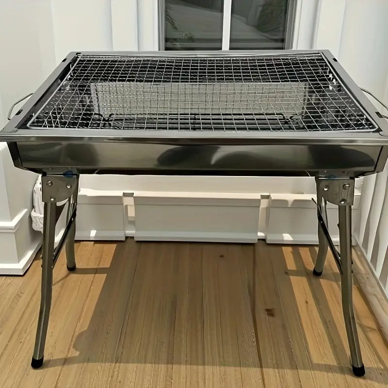 Portable Foldable Stainless Steel Grill for Outdoor Use