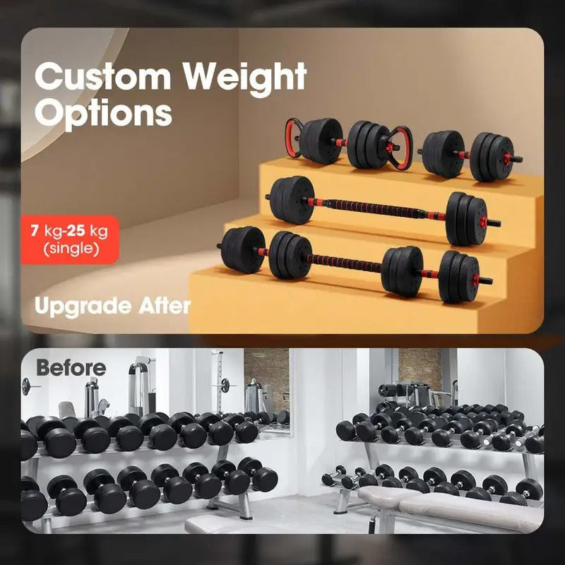 7-in-1 Adjustable Dumbbell and Barbell Weight Set