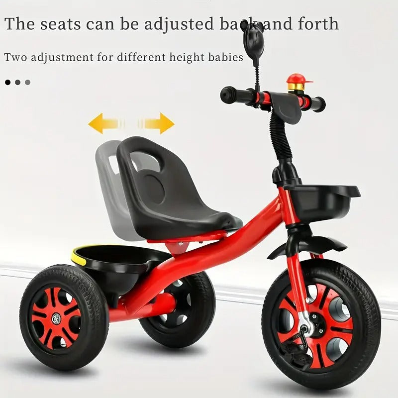 3-Wheel Kids Red Tricycle Stainless Steel Bike