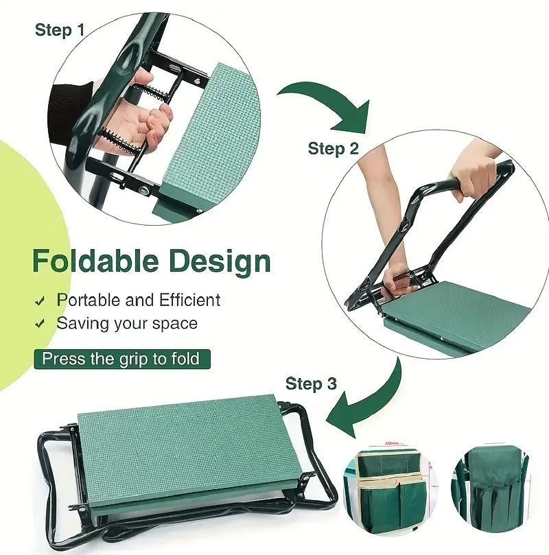 Foldable Garden Kneeler with Tool Bags (3pcs)