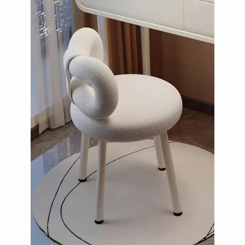 Vanity Stool with Bow Backrest Butterfly Design