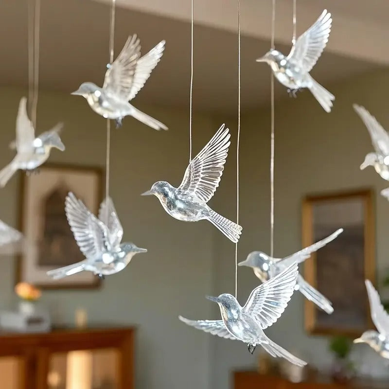 Bird Pendants Transparent Hanging Decorations (10pcs)