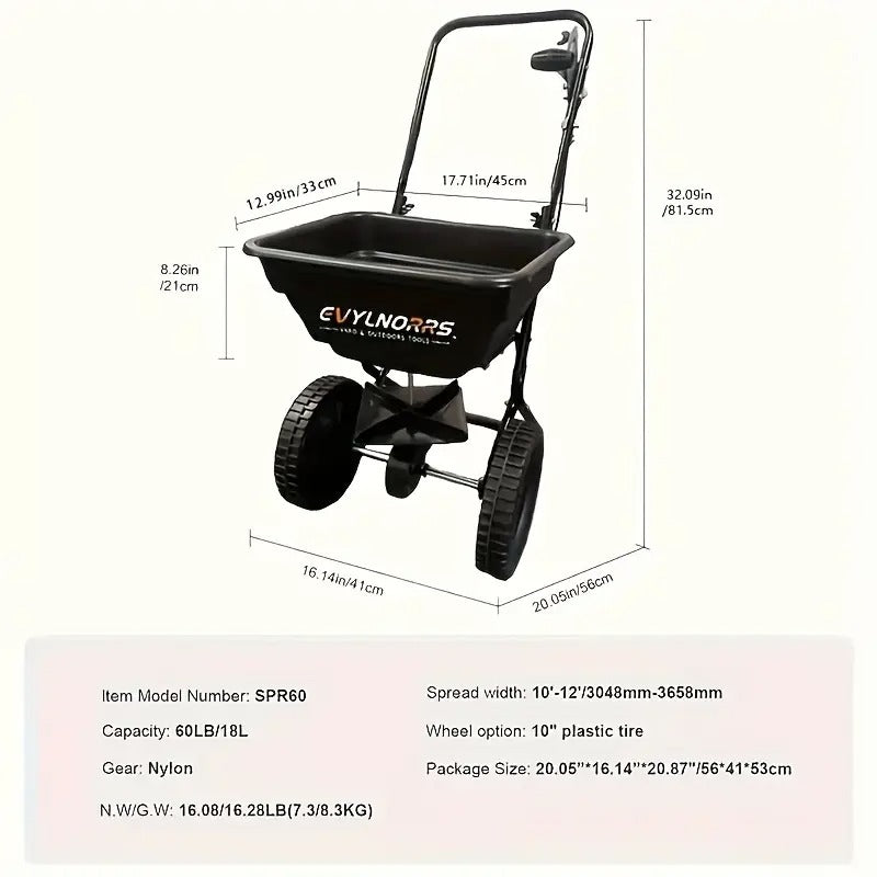 Broadcast Seed Spreader Walk-Behind Fertilizer