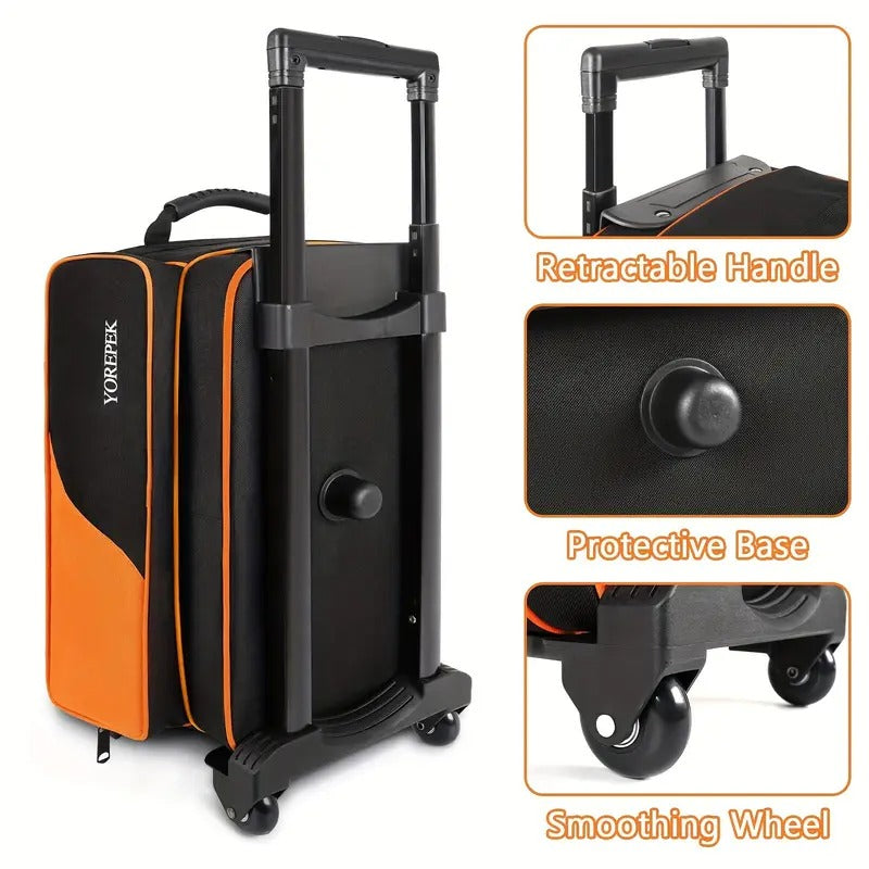 Bowling Ball Carrier 2-Ball with Divider & Cup Holder