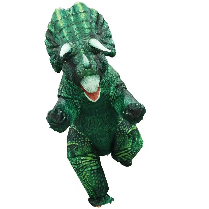 Inflatable Triceratops Dinosaur Costume for Adults