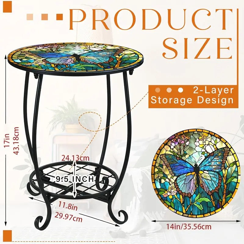 Metal Side Table Mosaic
