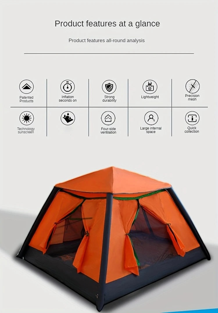 4-Person Inflatable Tent with Rainfly for Outdoors