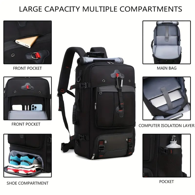 50L Hiking Backpack with Shoe Compartment