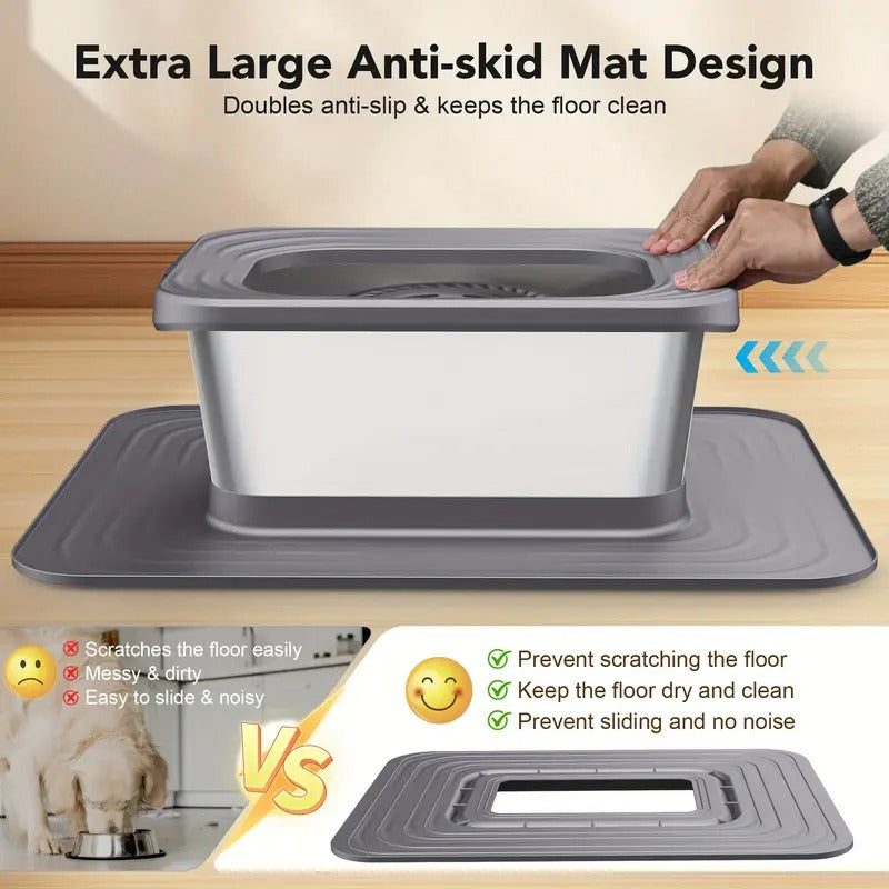 Dog Stainless Steel Water Bowl with Mat
