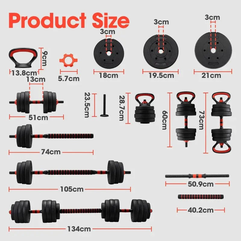 7-in-1 Adjustable Dumbbell and Barbell Weight Set