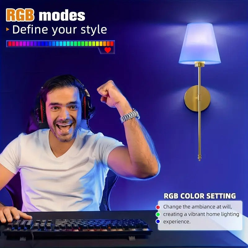 Battery Wall Sconces Set of 2 with Remote