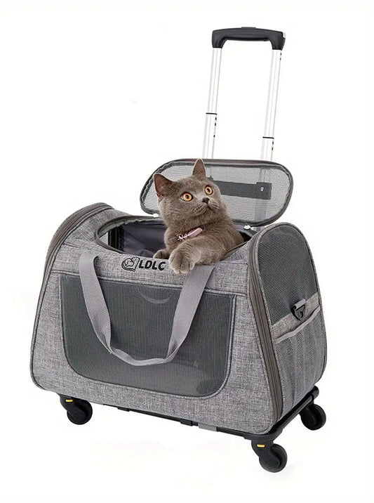 Pet Rolling Carrier with Detachable Wheels