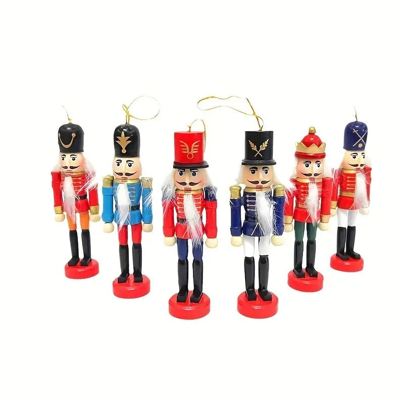 Christmas Nutcracker Ornament Wooden Figures (Set 6-Piece)