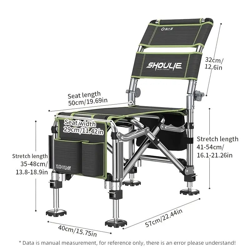 Fishing Chair Adjustable Legs Backrest Foldable Design