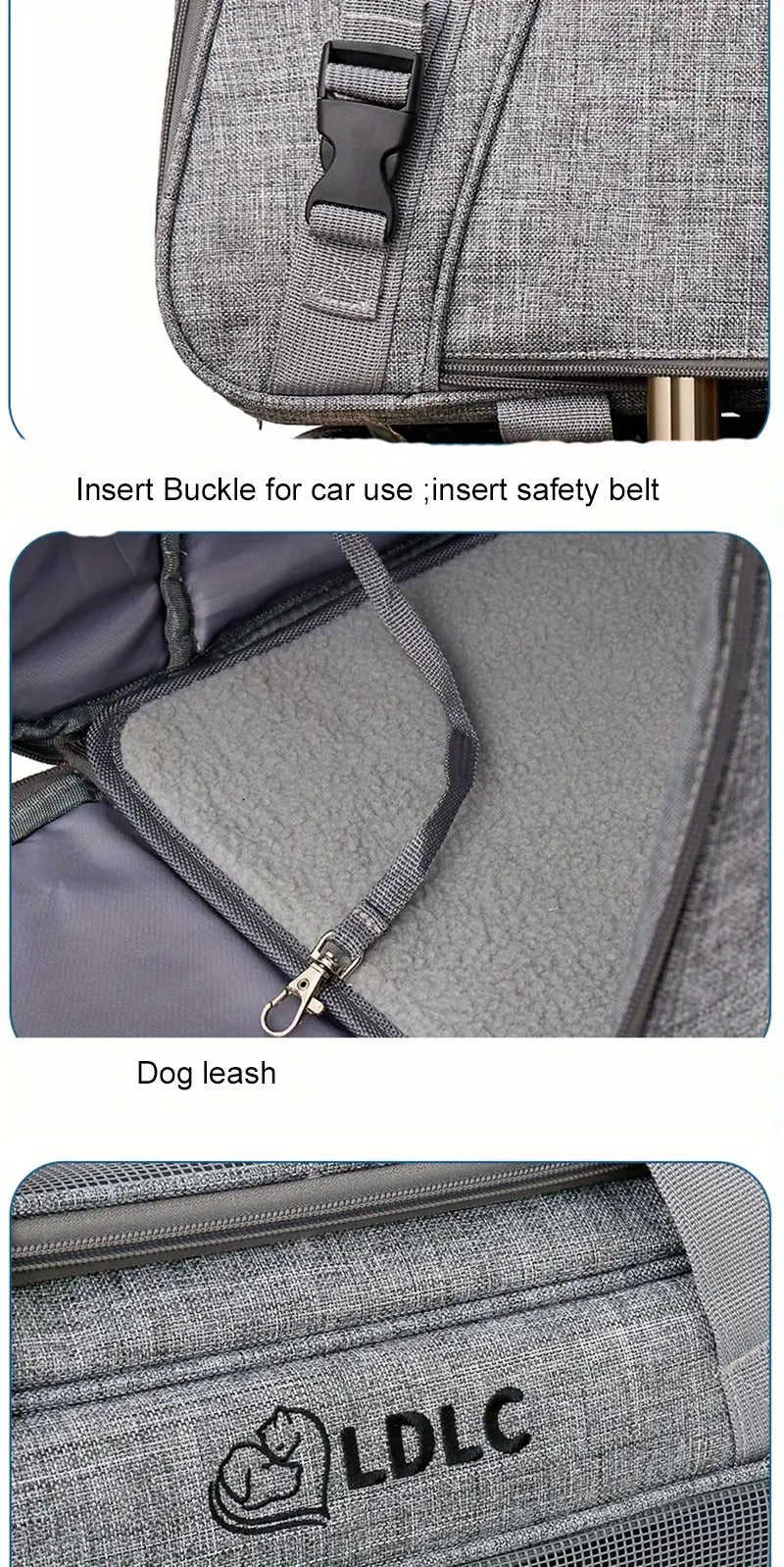 Pet Rolling Carrier with Detachable Wheels