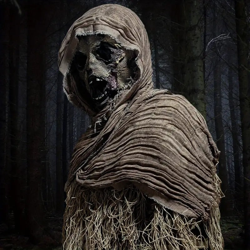 Scary Scarecrow Halloween Costume Set with Mask