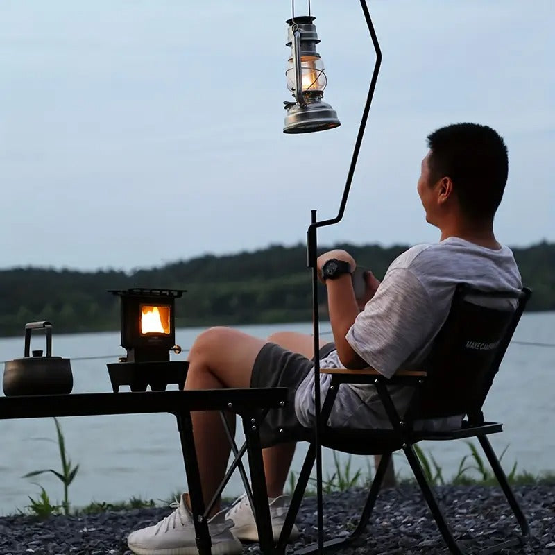 Retro Stainless Steel Camping Stove with Window