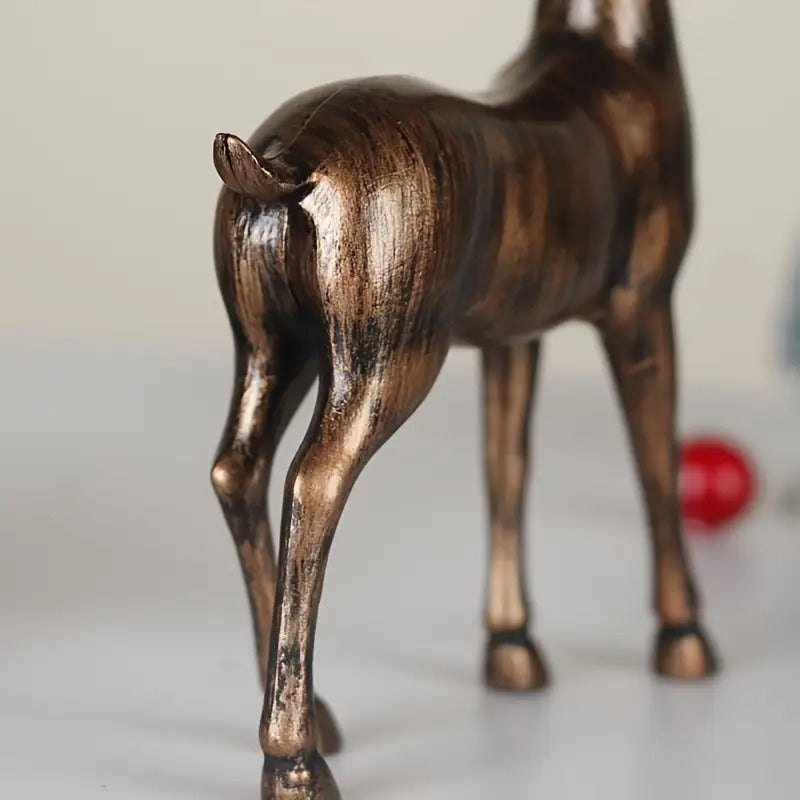 Bronze Elk Figurine Pair Christmas Decoration