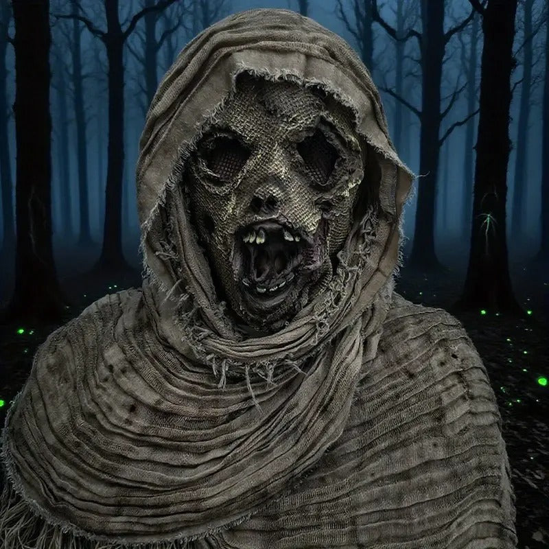 Scary Scarecrow Halloween Costume Set with Mask