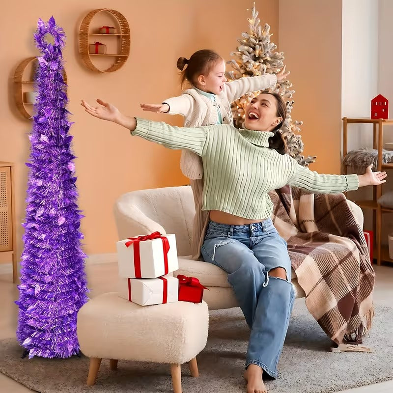 Pop-Up Purple Pencil Christmas Tree