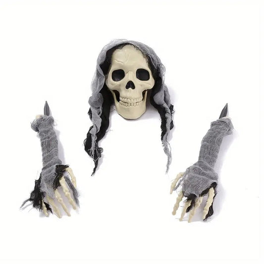 Life-Size Skull and Skeleton Arms Halloween Decor