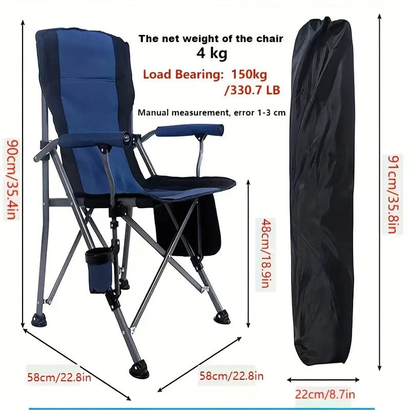 Portable Folding Recliner Chair with Side Pocket