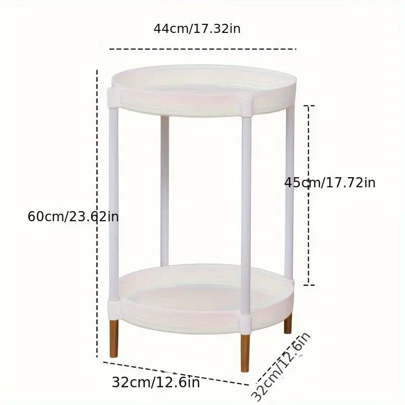 Small Round Metal Nightstand Table
